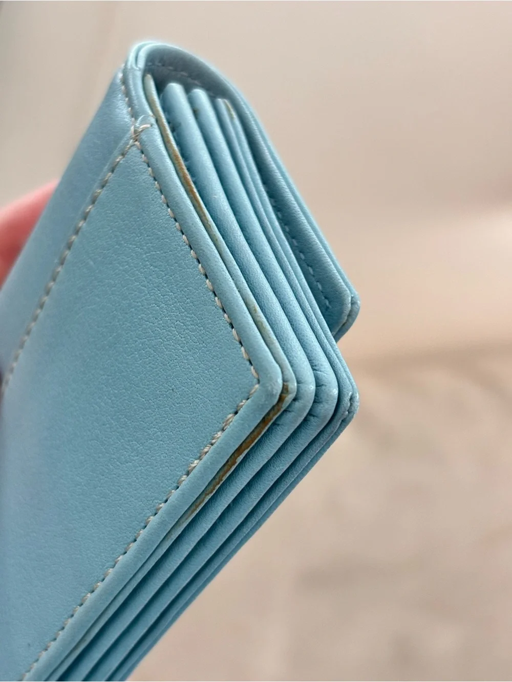 COACH Legacy Light Blue Compact Accordian Wallet NEW